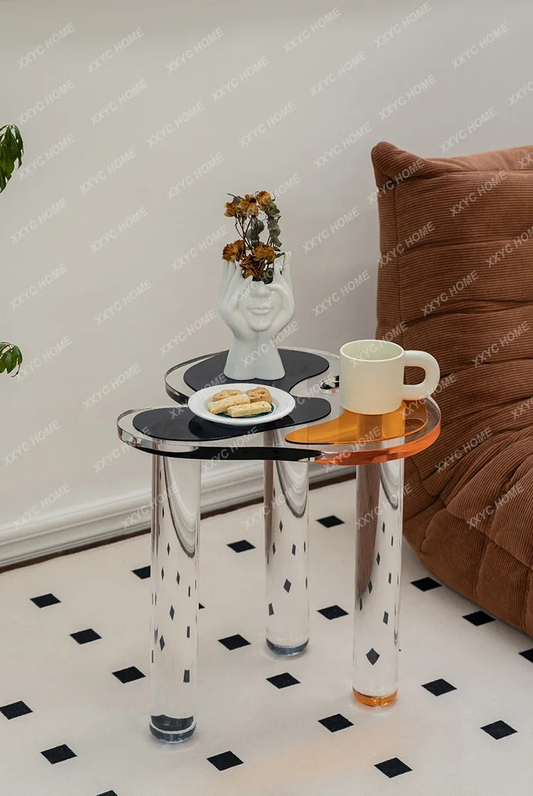 

Small Coffee Table Mini Living Room Simple Sofa Side Table Small Apartment Shaped Corner Table