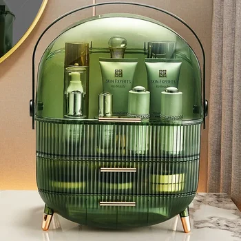 Lid Drawers Makeup Organizer Dustproof Box Storage Skincare for Vanity Large Display Brushes Cosmetics With Cases Holder