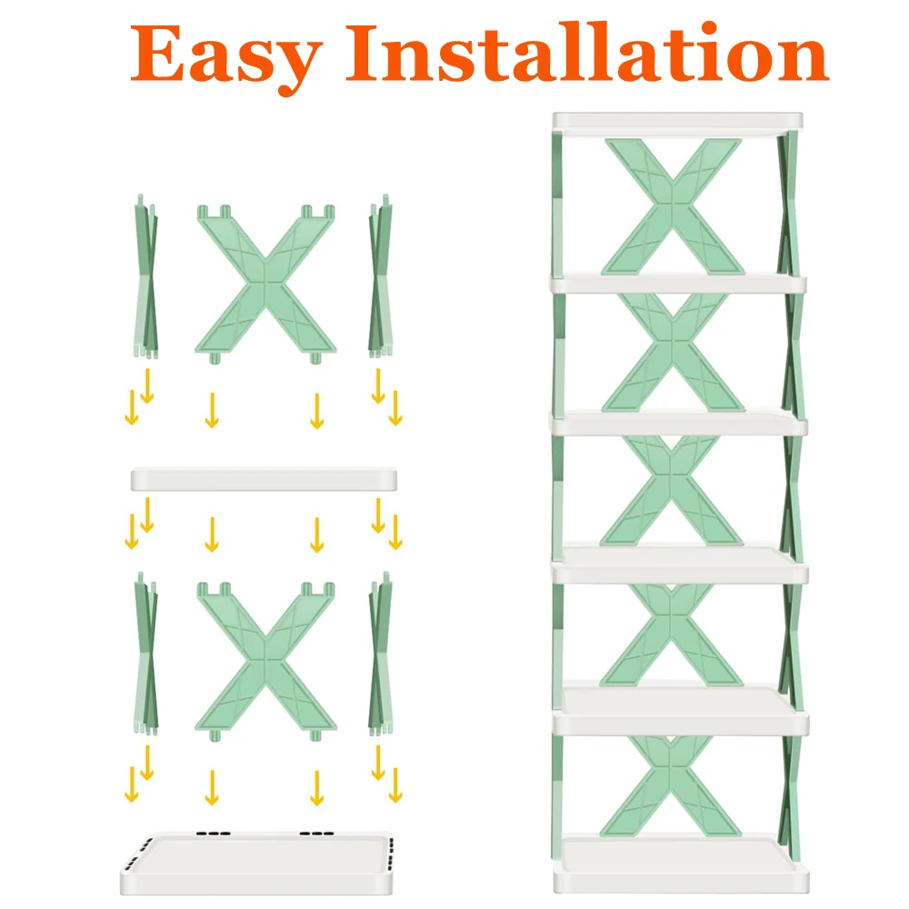 Narrow Shoes Rack 2-9 Tiers Small Vertical Shoes Stand DIY Storage Organizer Rack Easy Assembly Space Saving Shoe Rack