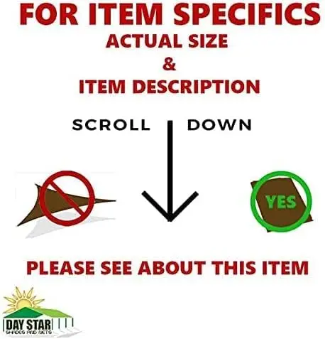 Super Heavy Duty Mesh Tarp Net Sail Sun Shade Awning and Fence Screen Patio and Canopy Cover (7' x 10')Finished Size 6'.6 X 9'.6