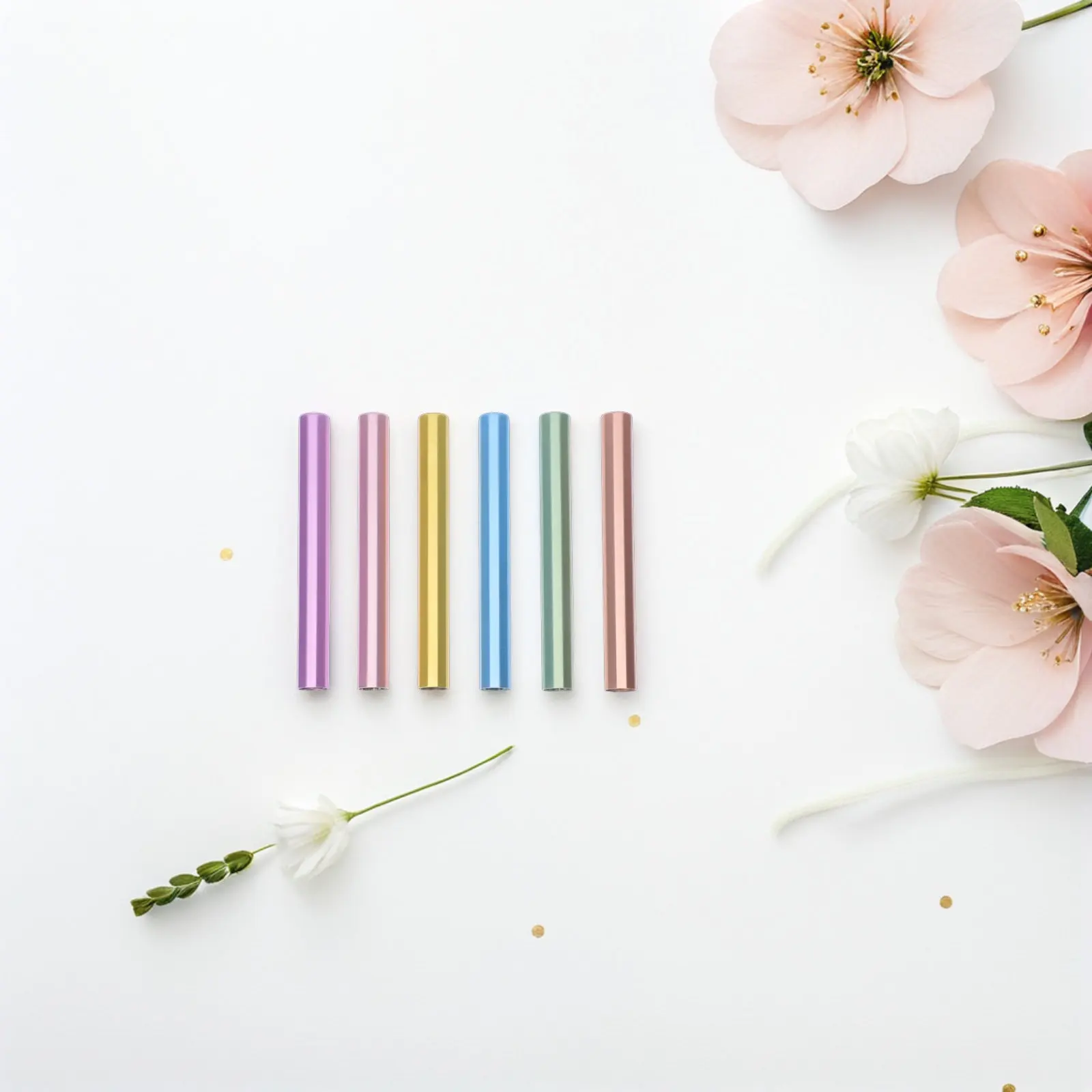 6Pcs 네일 아트 펜 캡 아연 합금 금속 보호 매니큐어 브러쉬 커버 차광 네일 펜 연장 매니큐어 브러쉬 캡
