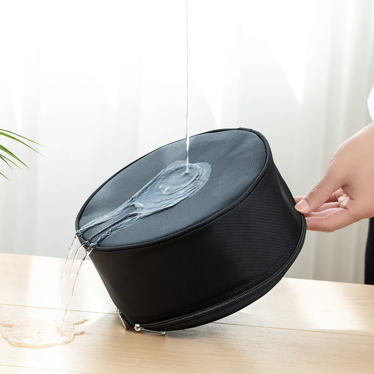 Waterproof Black Cloth Telescopic Fan Storage Bag for Travel Camping