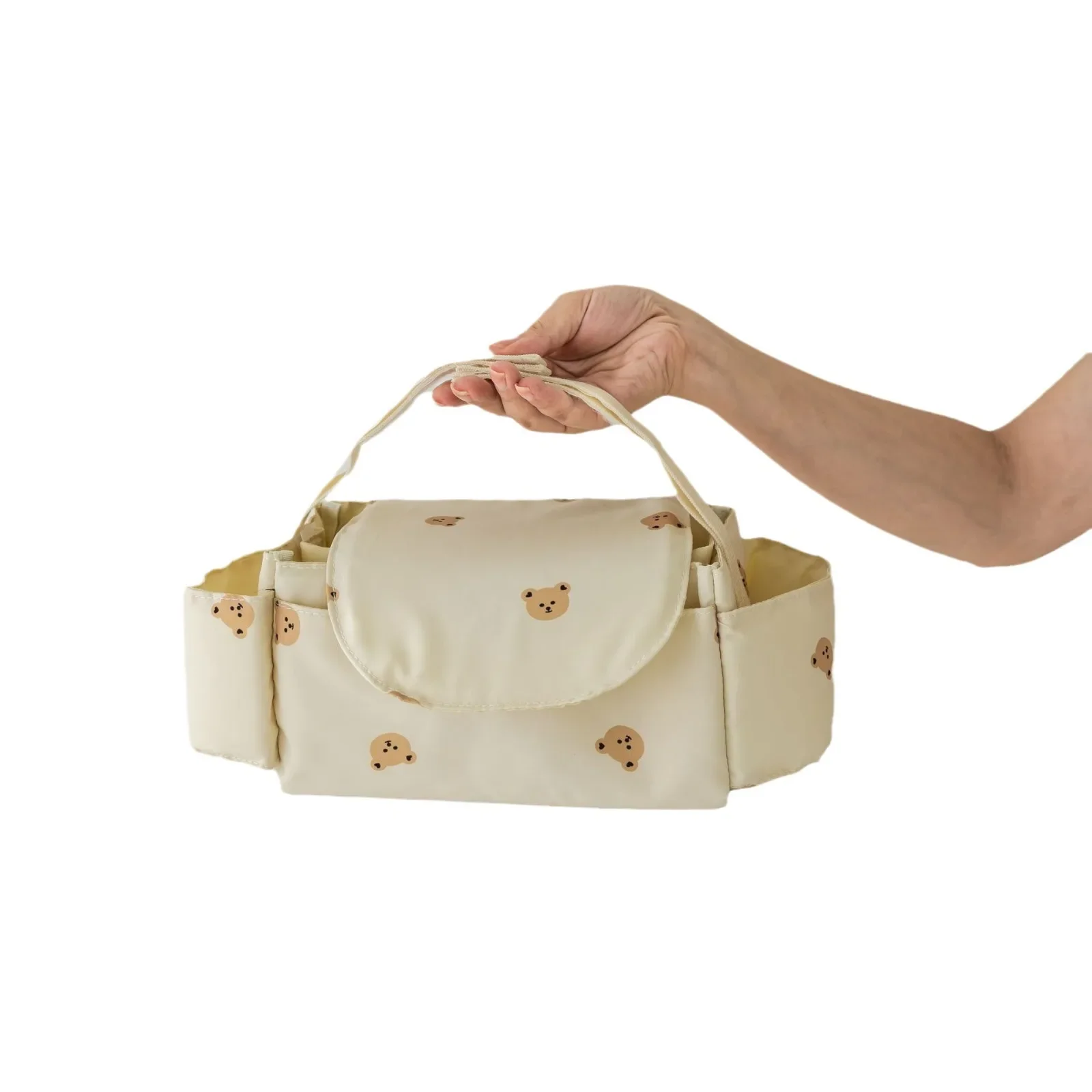 Korea Bear Mommy Bag Baby Stroller Bag Pram Organizer Cartoon Bottle Holder Baby Stroller Accessories Hanging Caddy Storage Bag