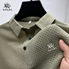 Summer New Embroidered Silk Elastic Polo Shirt for Men's Luxury Trend Fashion Leisure Breathable Cool Short Sleeved T-shirt Top 4