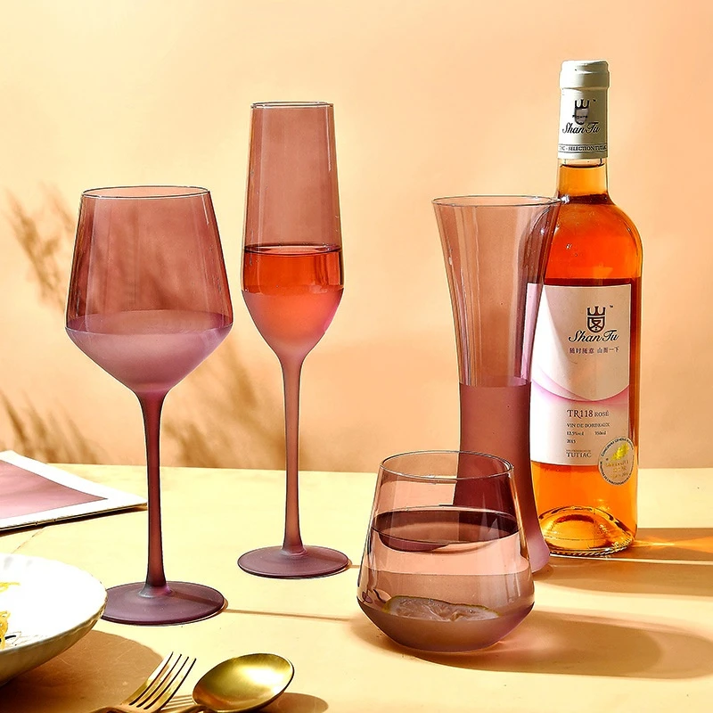 Purple Frosted Glass, French Style, High Aesthetic Grape Wine Glass, High Aesthetic Aesthetics, Champagne Glass
