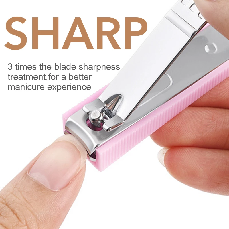 1Pcs Nail Clippers with catcher Manicure Mini Fingernail Cutter Nippers Carbon Steel Manicure Tools