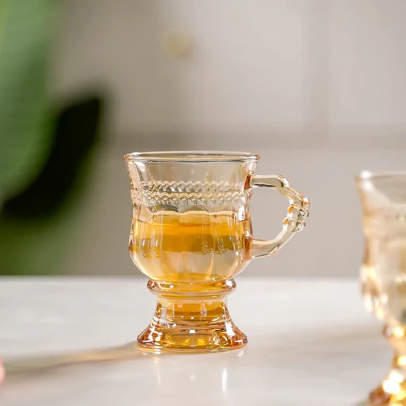 Set Da Tè Turco UMS - 6 Bicchieri E 6 Piattini, Vetro Sottile, Design Tradizionale - Foto 3