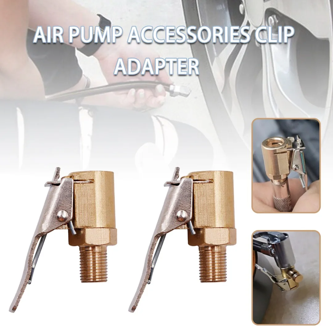 

2pcs 8mm Copper Car Tire Valve Connector Automobile Air Pump Accessories Clip-on Adapter For Automobile Wheel