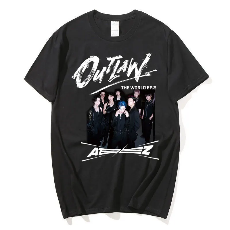 

Kpop 2023 New ATEEZ Man/Women Harajuku T-shirt Round Neck Short Sleeve Casual Unisex Streetwear COTTON Top