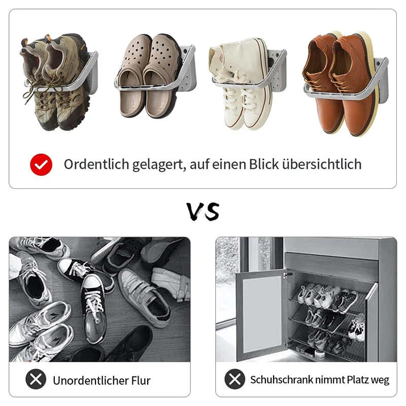 Dust-proof Storage Shoe Rack Save Space Punch-free Bathroom Plastic Wall-mounted Storage Holders Racks 3