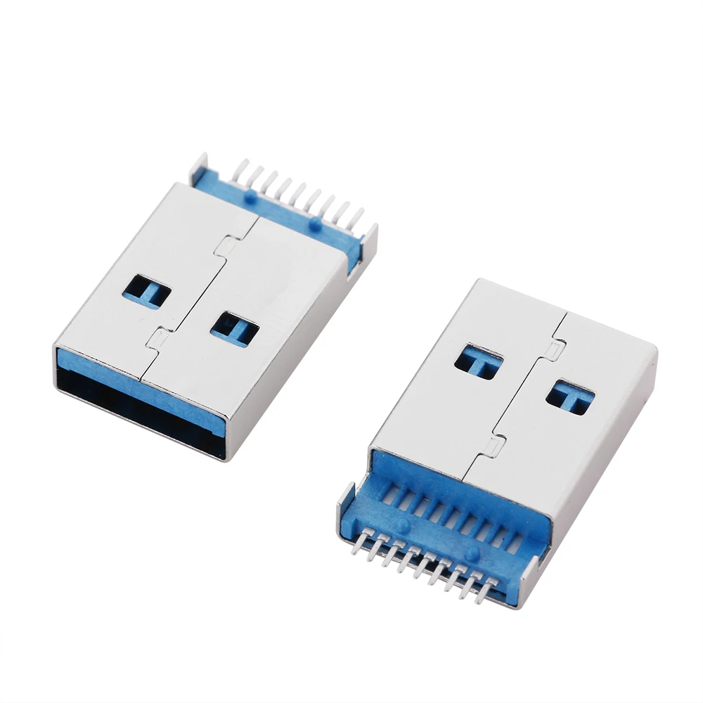 10개 USB 타입 A 표준 포트 암 납땜 잭 커넥터 PCB 소켓 USB-A USB-B 타입