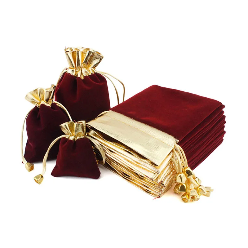 Velvet Gold Jewelry Bags Gift Bags Velvets Drawstring Velvet Bag
