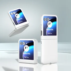 Luxurious Skin Feel Protective Case - Solid Color, 2-Piece Hinge Set, Anti-Scratch & Lightweight Cover for MOTO RAZR 60 (White)
