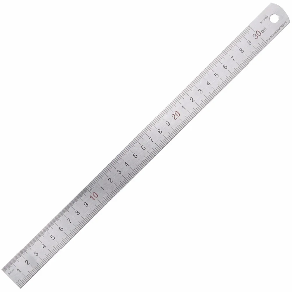 Stainless Steel Ruler Set Drawing Ruler Straight Ruler Metal Ruler 15cm 20cm 30cm