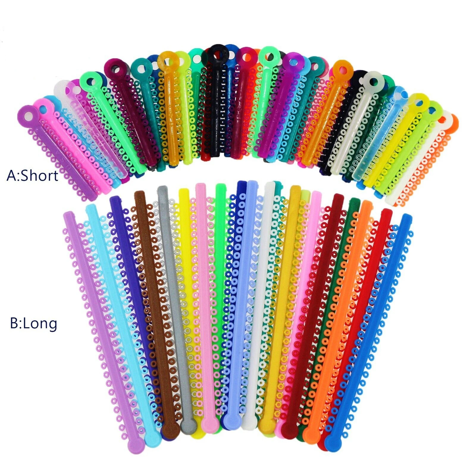 Dental Orthodontic Ligature Ties Elastic Rubber Bands Mixed Color 1000