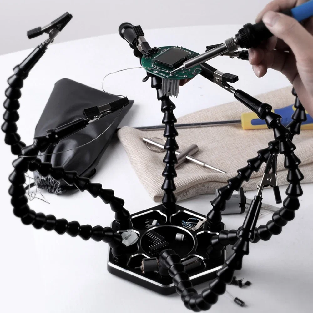 Soldering Iron Holder Flexible Arms Rotatable Clips Soldering Third Hand Tool Detachable for Electronics Repair/ Soldering/DIY soldering helping hands