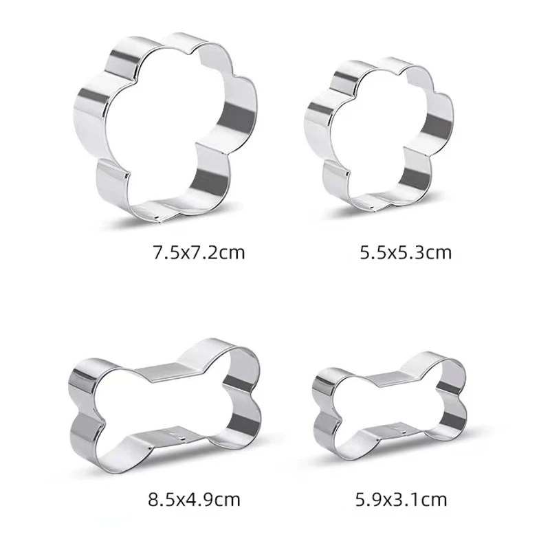 Description Picture 3 of itemDog Bone Cookie Cutter Mould Stainless Steel Dog Paw Dog Footprint Biscuit Mold Fondant Pastry Decor Baking Tools