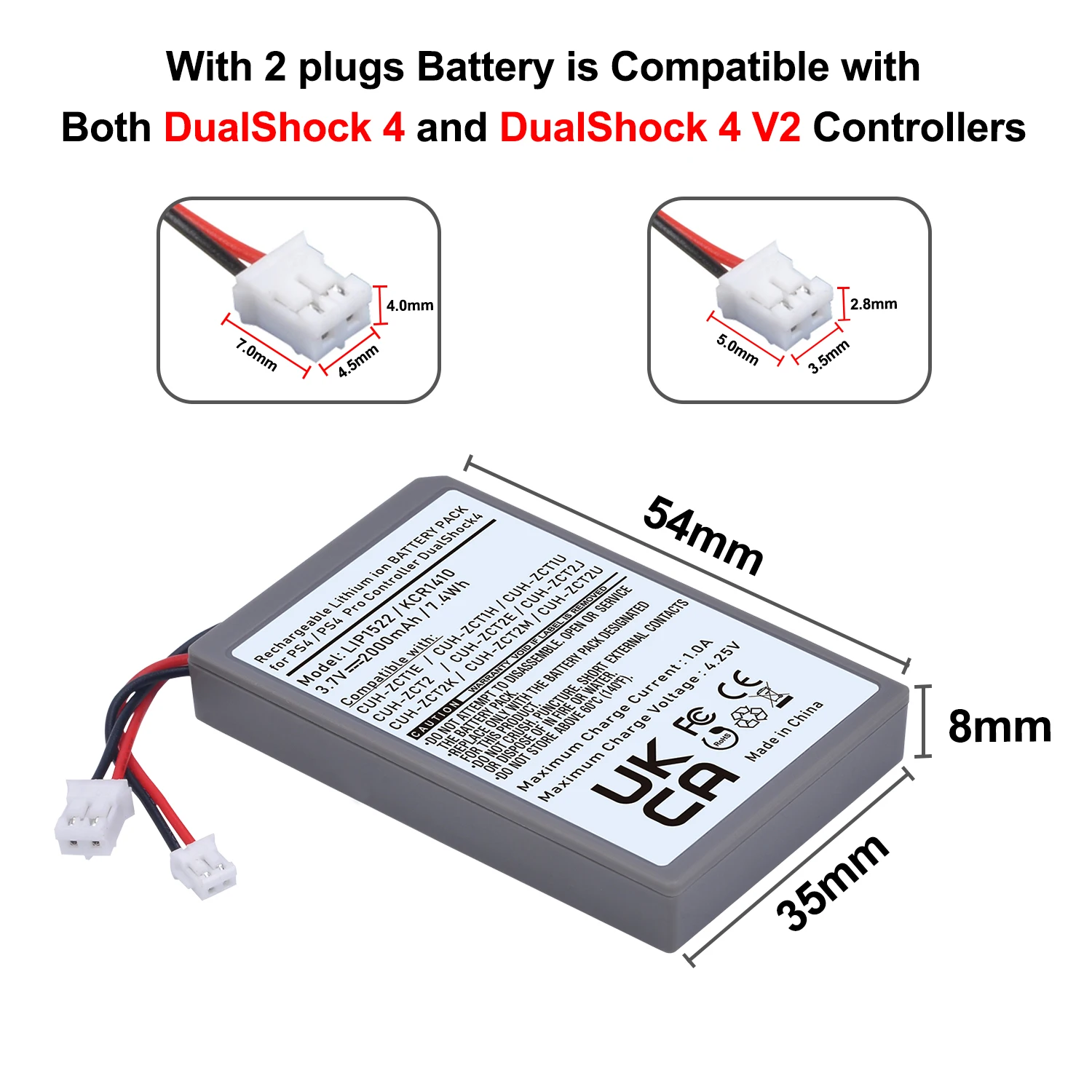 Substituição da Bateria de Batmax 10 Peças 2000mah Ps4 para Sony Ps4 Playstation Ps4 Pro Magro Lip1522 Dualshock Controladores sem Fio - Image 5