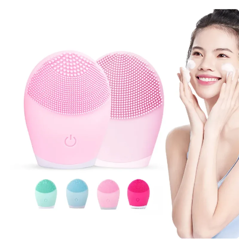 Facial Cleanser Massager Electric Silicone Skincare Massage Tool Beauty Machine Vibration Cleaning Of Pores Self Provided Batter