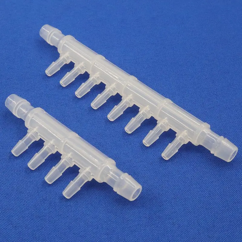 50~1pcs 8-4mm 6~10ways PP Plastic Connectors Micro Irrigation Pipe Splitters Fish Tank Air Pump Aerator Hose Distributors