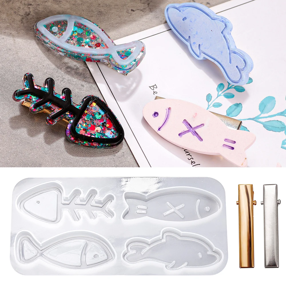 Color Pour Resin Barrette Silicone Mold Kit