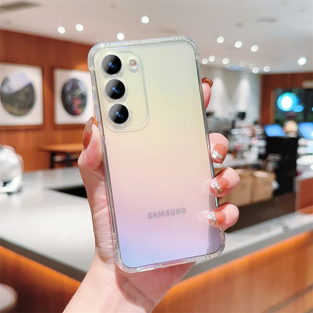 Überzug Klar Gradient Fall Für Samsung Galaxy S26 S25 S24 Ultra S23 S22 S21 Plus S26 Rand FE Laser Transparent weiche TPU Abdeckung – Detail 3