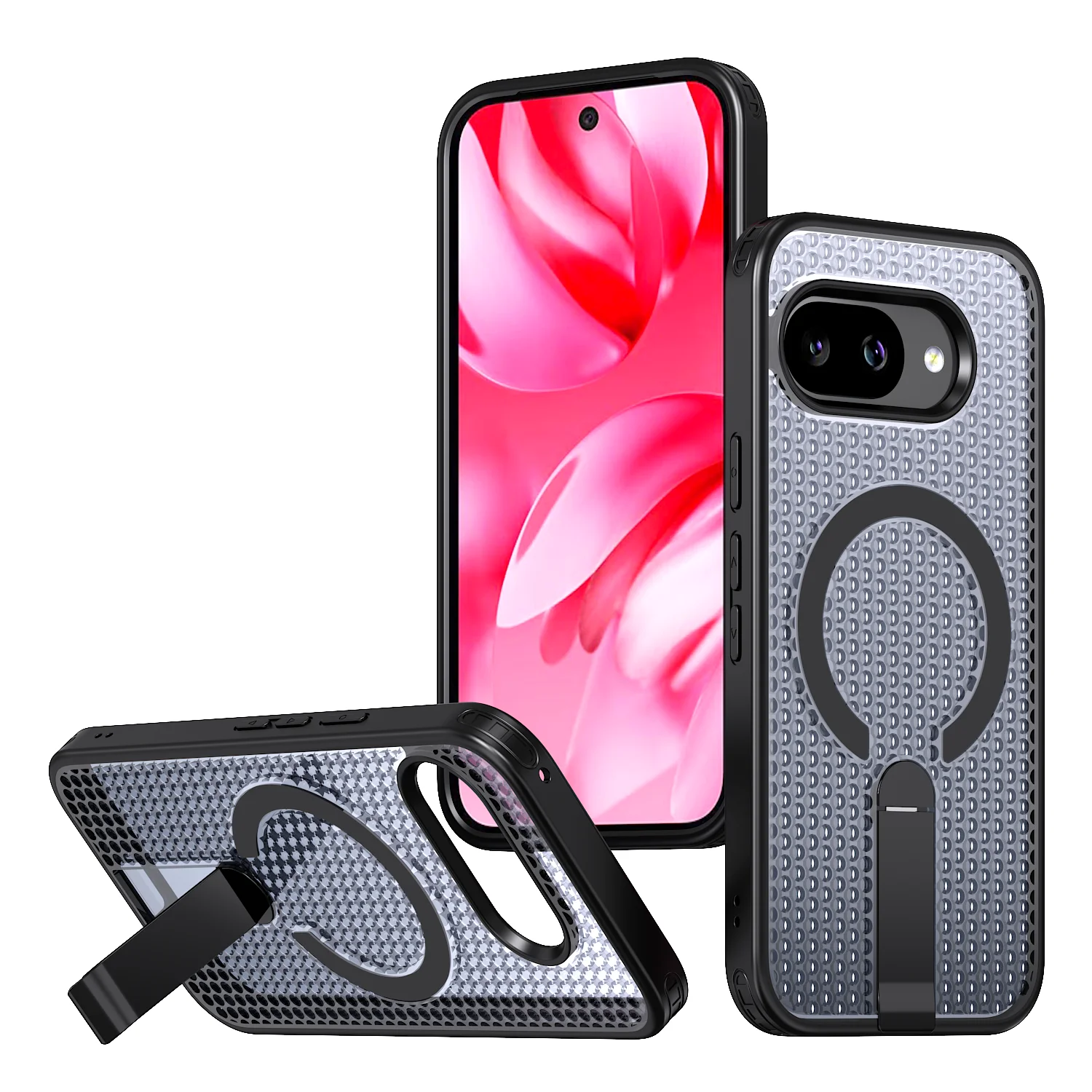 Magnetic Armor Cooling Phone Case with Heat Dissipation and Hidden Bracket