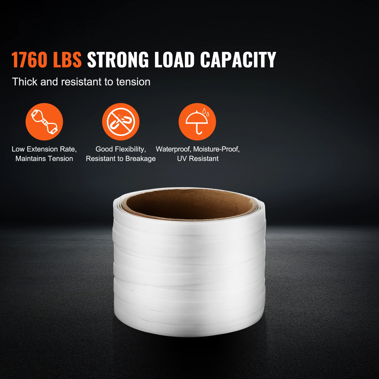 White Woven Cord Strapping Roll for Packaging and Bundling