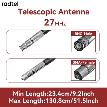 Antenna CB Radtel RTA-27 27MHz ad Alto Guadagno Telescopica per Walkie Talkie Radtel RT-860 RT-880 RT-920 Iradio UV-88 UV-98 Plus Radio