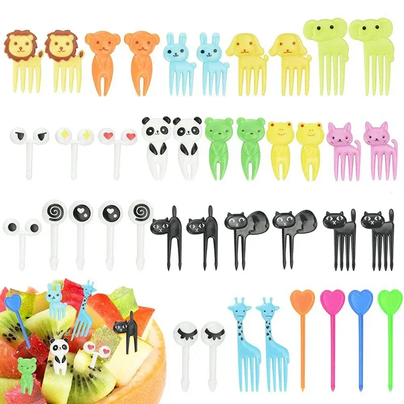 Animal Food Picks Mini Forks for Kids Cute Fruit Fork Bento Box Bento Accessories Food Decoration Fork Picks for Kids fruit fork food picks
