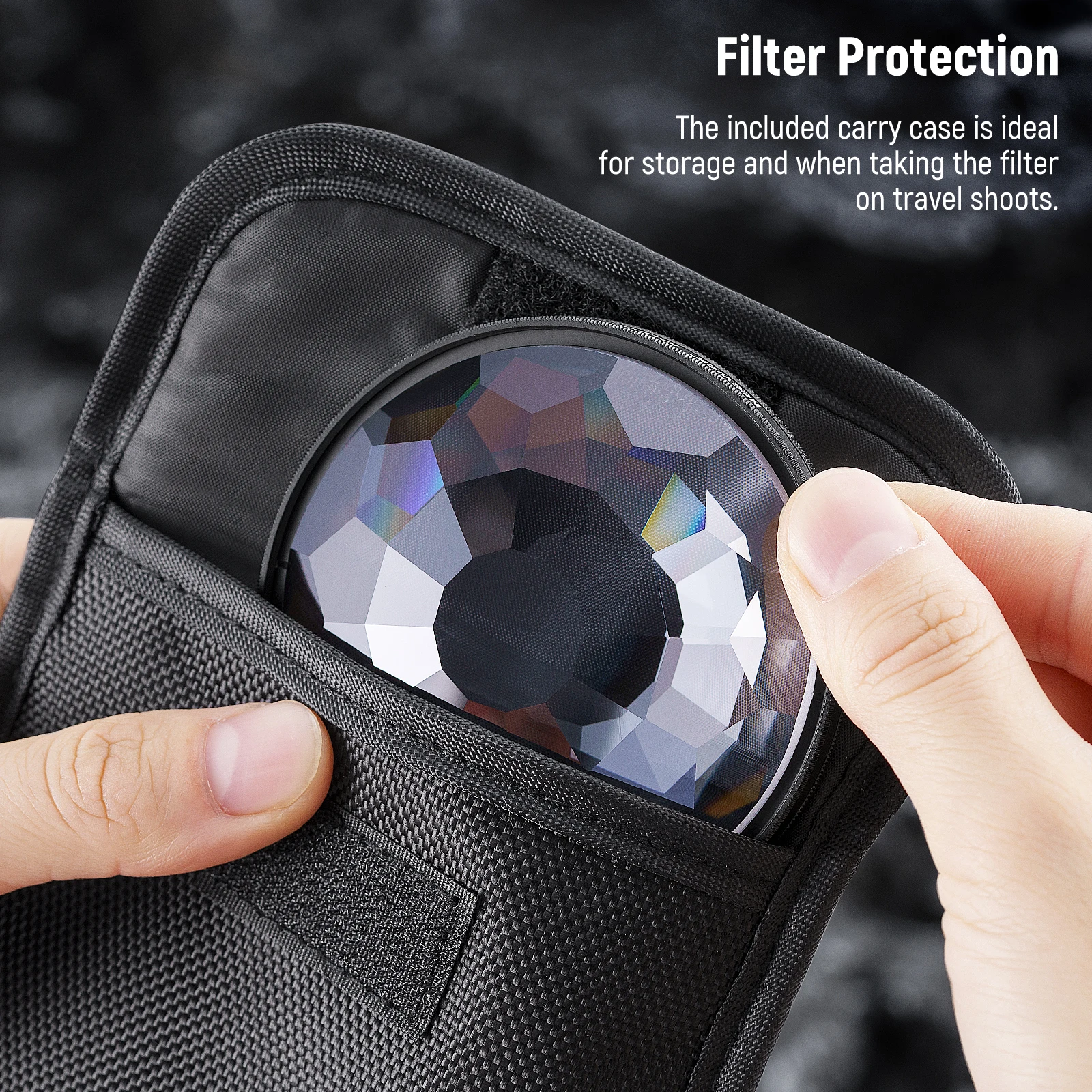 Kaleidoscope Prism Lens Filter, Photography Prism Crystal Glass Effect Filter wi