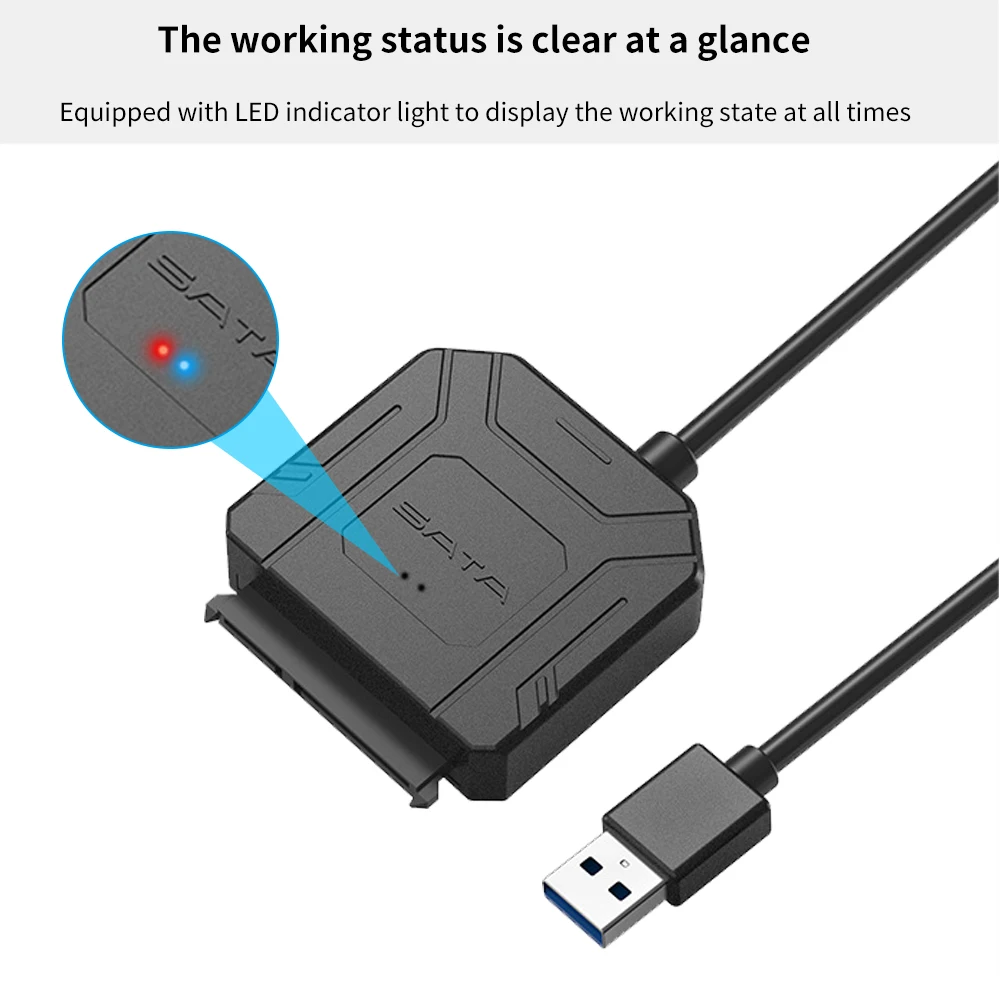 TISHRIC SATA to USB 3.0 Type C To 7 15 22pin Cables External Power For 2.5 3.5 SSD HDD Hard Disk Drive SSD Converter 5TB 6Gbps