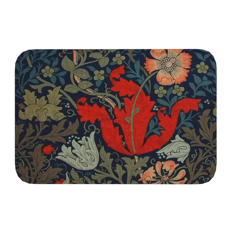 

Custom William Morris Compton Floral Art Nouveau Pattern Doormat Mat Anti-Slip Kitchen Bath Toilet Rug Carpet 40*60cm