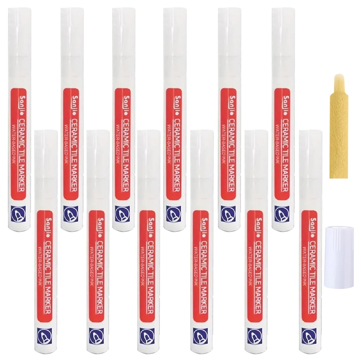 12Pcs White Grout Tile Pen Grout Restorer Pen Renew Repair Marker Tile Wall Floor