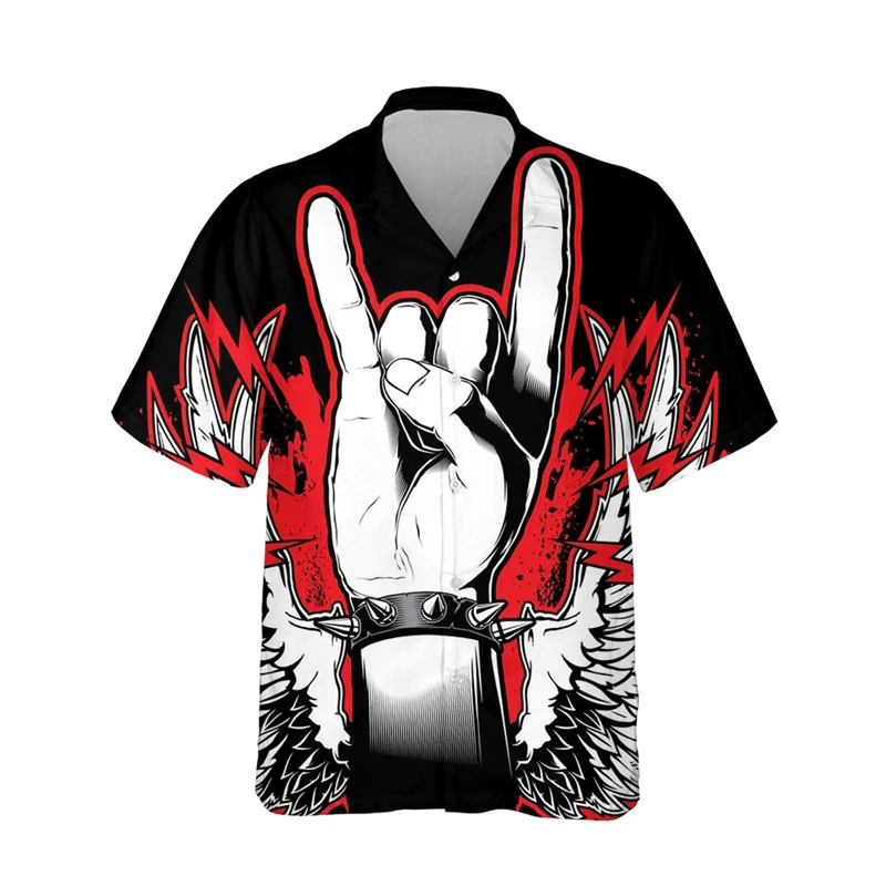 Nueva camisa hawaiana de verano, camisetas de manga corta para hombre, camisetas de hip hop de gran tamaño con estampado 3D, ropa informal vintage estilo rock para hombre
