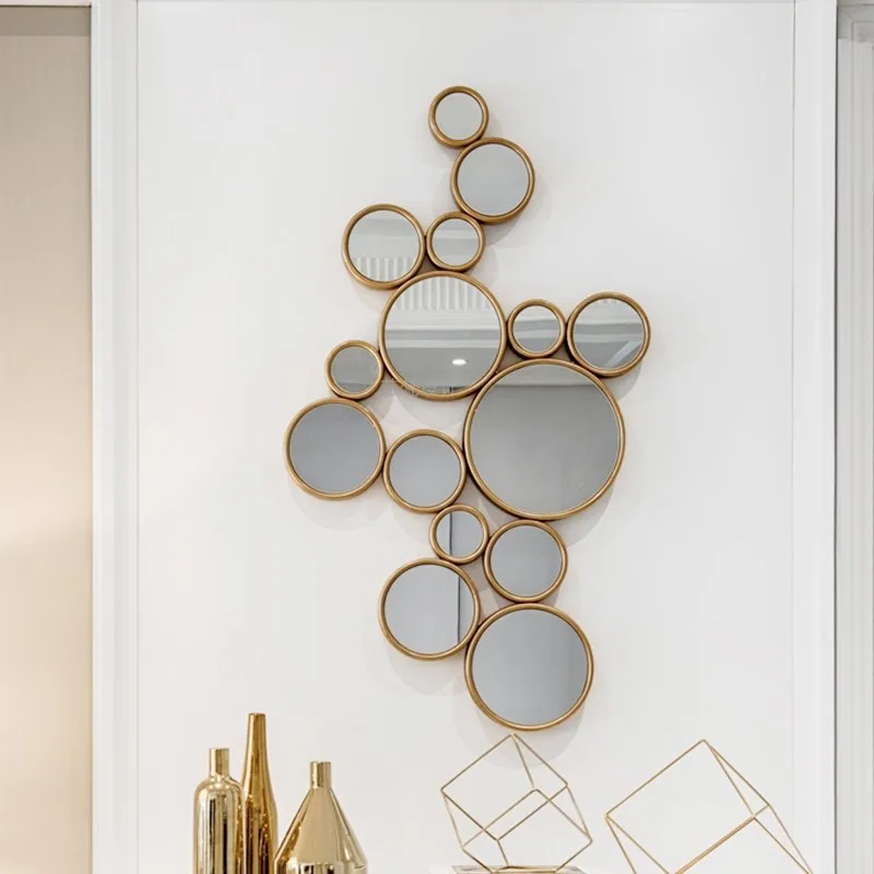 

Circular Handicraft Mirror Korean Decorations Wall Outdoor Mirrors Living Room Luxury Espejo Cuerpo Entero House Decoration