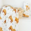 New Print Soft Baby Bath Towel Swaddle Wrap Bamboo Cotton Digital Print Muslin Swaddle Blanket For New Year Gift 4