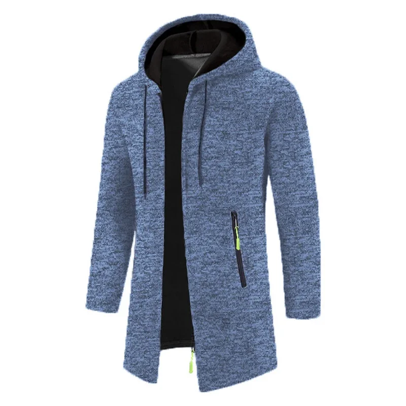 Felpe con cappuccio da uomo Felpe a maniche lunghe da uomo con cerniera con cappuccio Giacca invernale oversize da uomo Cappotto maglione nero 5