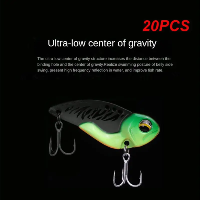 

20PCS Metal All Water Layer Long Throw Colorful Vibration VIB Sequin Luya Artificial Bass Bait Special Bait for Tremor Bait
