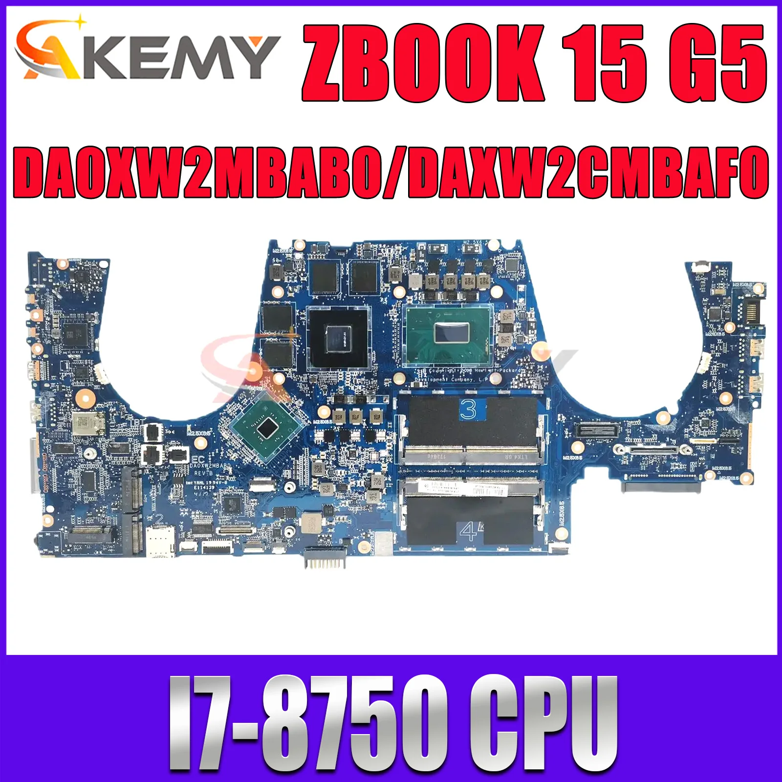 

Материнская плата для ноутбука HP ZBOOK 15 G5 DA0XW2MBAB0 DAXW2CMBAF0 материнская плата для ноутбука I7-8750 процессор с графическим процессором полностью протестирован