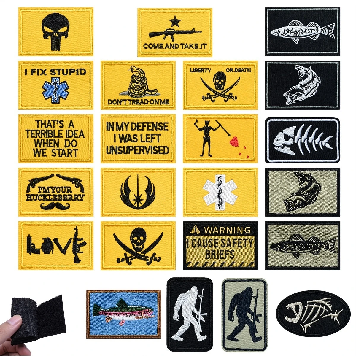Tactical Morale Slogans Fishbone Patch for Embroidered Armband Badge ...