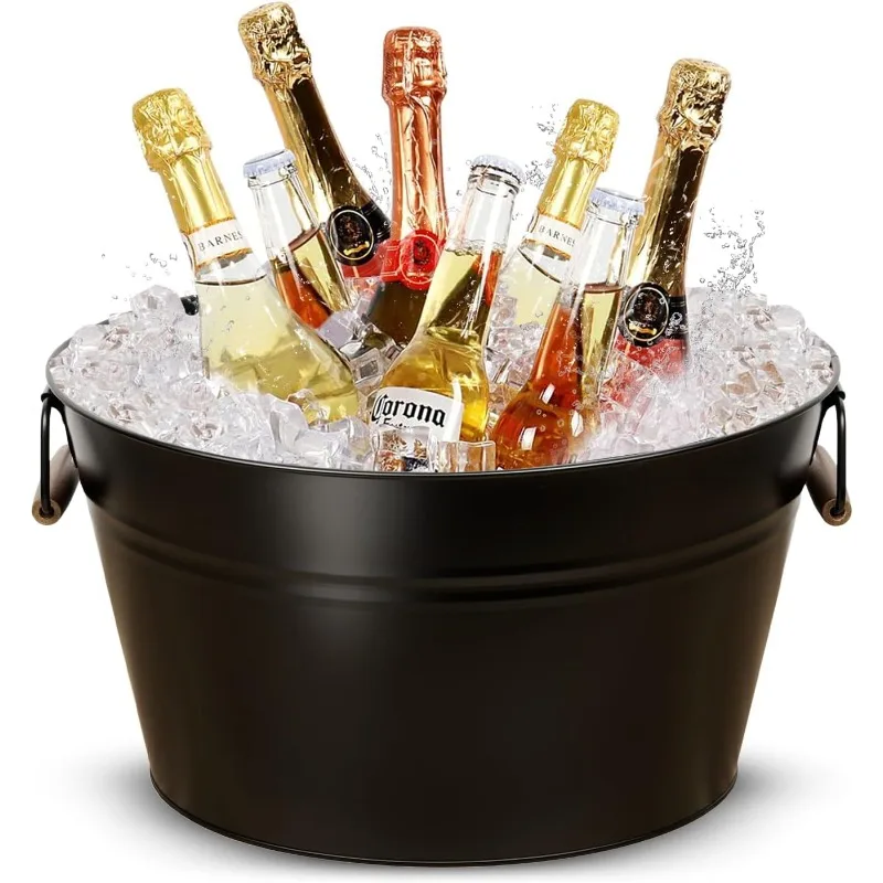 

Champagne Bucket for Parties - 20L Ice Bucket for Champagne Bottle - Stainless Steel BeverageTub for Indoor & Outdoor Events