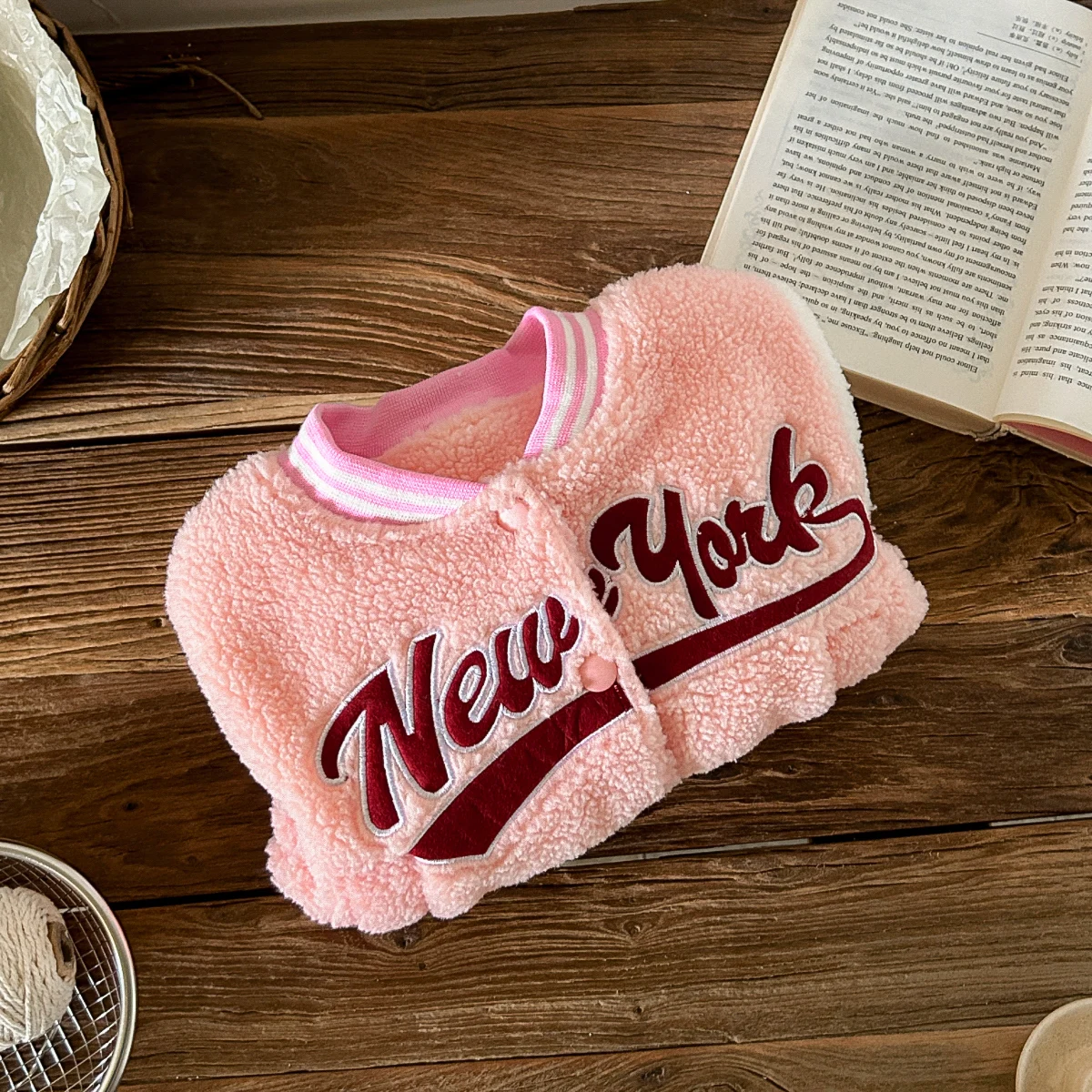 Baby Winter Coat Boys Girls Warm Coral Fleece Baby Plus Fleece New York Top Child Clothing Kids Jackets Bottom Autumn Coat 0-3Y