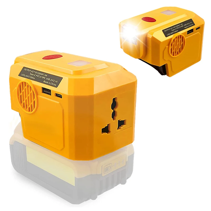 For Dewalt 20V 18V Battery 200W Power Inverter Generator DC 20V To AC