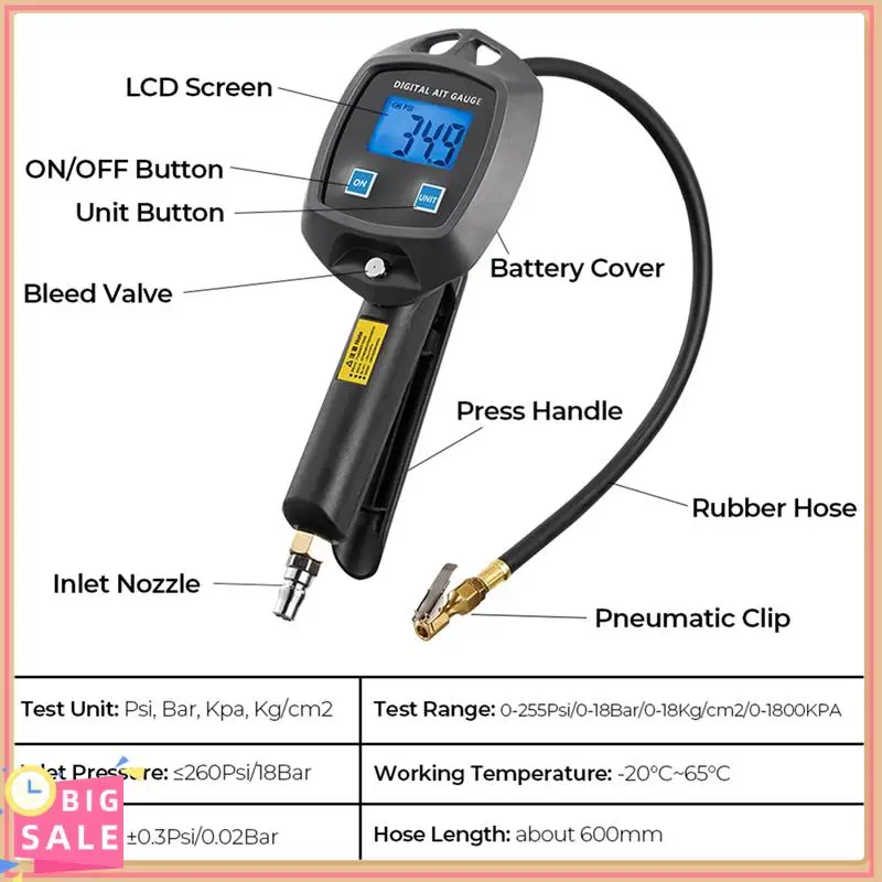 Tire Pressure Gauge Auto Accessories High-Precision Monitoring Inflation Universal Car Tire Manometro