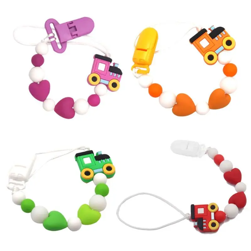 

Baby Pacifier Clips Car Silicone Beads Pacifier Chain Holder Baby Shower Gift