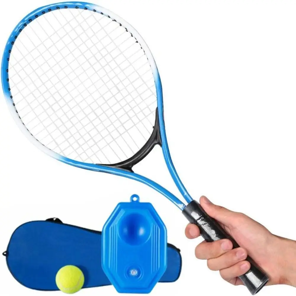 

Shock Absorbing Tennis Racket Set for Kids Single Portable Tennis Trainer Rebound 23inch with Carry Bag Tennis Racquets Set