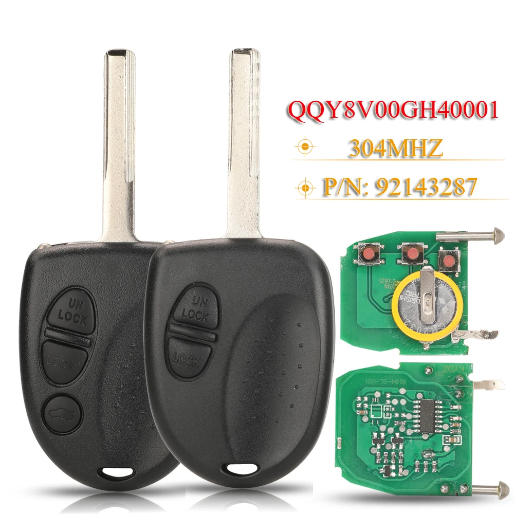 Jingyuqin Remote Car Key Fob 304Mhz Per Chevrolet Caprice Lumina Pontiac Gto Holden Commodore Vs Vr Vt Vz Vy Qqy8V00Gh40001