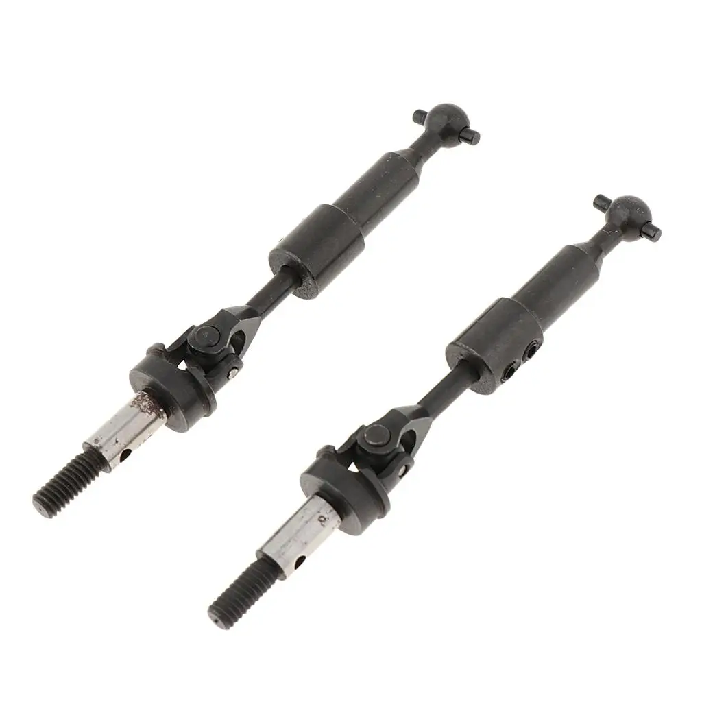 Lot de deux arbres d'entraînement CVD réglables 85mm pour voiture RC HSP 1/10, vus sous différents angles.