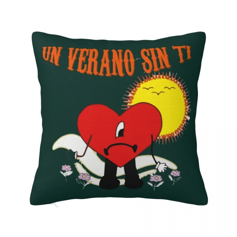 

Un Verano Sin Ti Pop Music Pillowcase Printing Fabric Cushion Cover Decorations Canvas Painting Pillow Case Cover Square 40X40cm